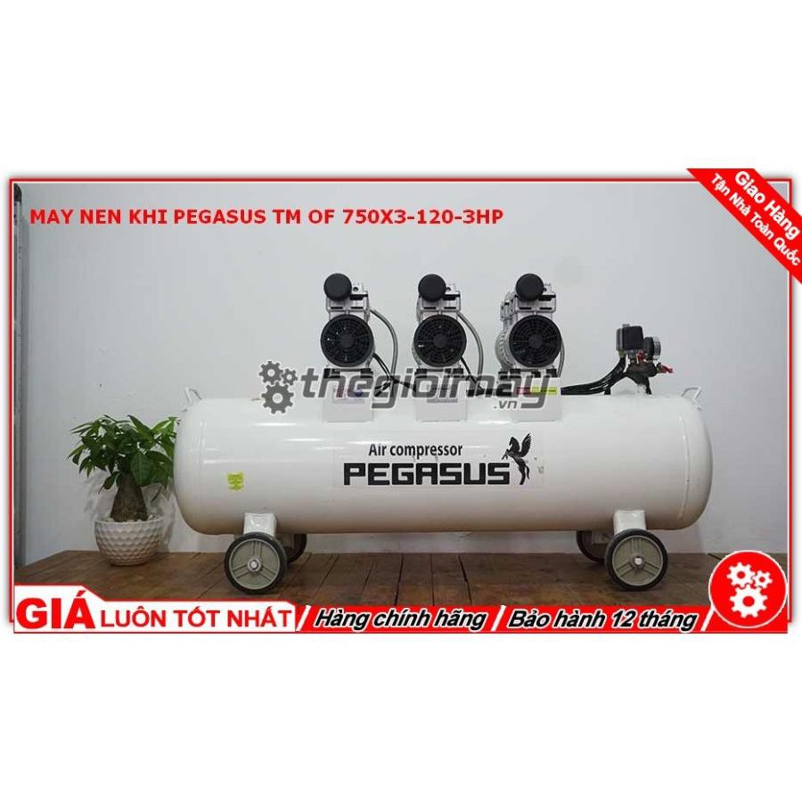 Máy nén khí không dầu Máy nén khí ko dầu Pegasus TM-OF750*3-120L-3HP