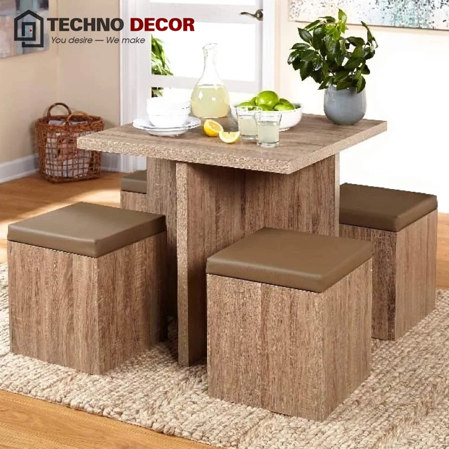 Bàn Ăn Gấp Gọn Thông Minh 4 Ghế Bàn Ăn Gia Đình TechnoDecor