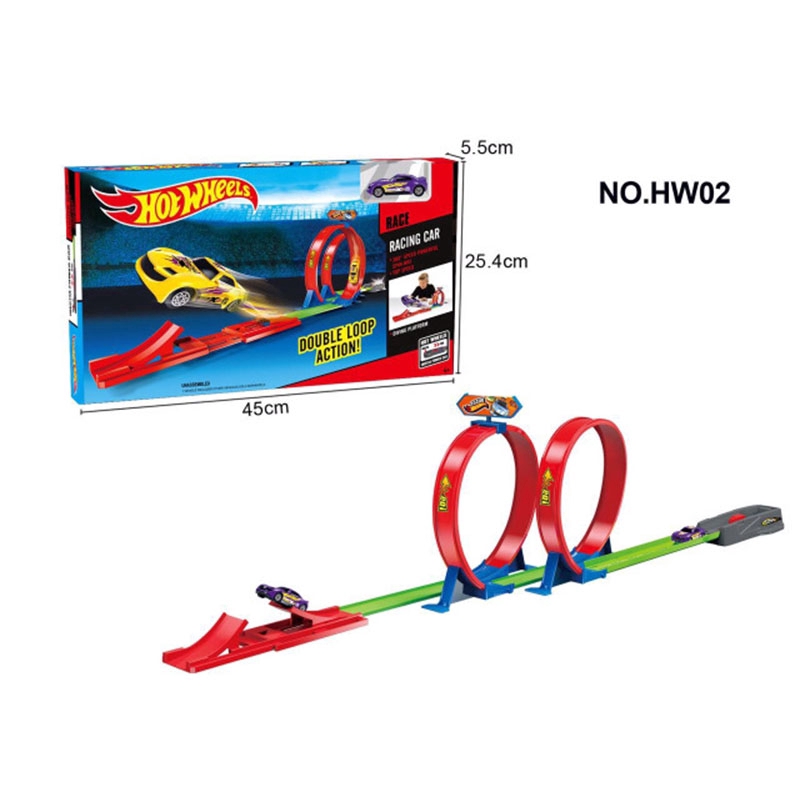 Bộ đồ chơi đua xe Hot Wheels xoay 2 vòng 360 độ HW01/HW02/HW03/HW04/HW06