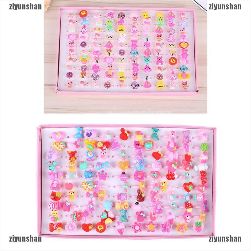 Set 10 Nhẫn Nhựa Hoạt Hình Dễ Thương Cho Bé