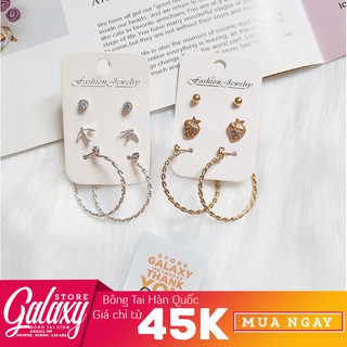 Bông Tai set 3 đôi Thái Khuyên tròn nhỏ