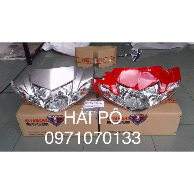 Đầu đèn Si helo - đầu sirius nhỏ kèm chóa đèn chính hãng Yamaha đỏ bạc đen dành cho sirius 50cc và s