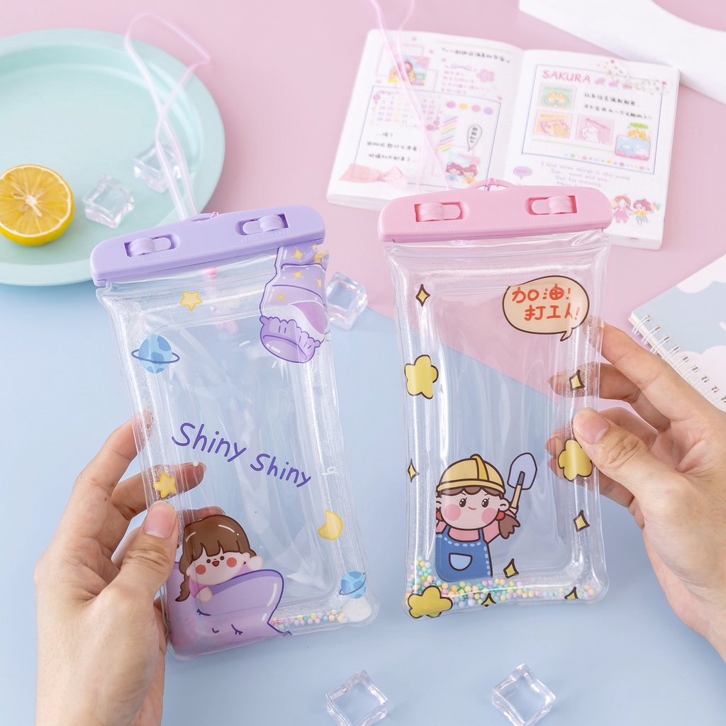 Túi Đựng Điện Thoại Siêu Mỏng Chống Nước Ip68 Họa Tiết Hoạt Hình