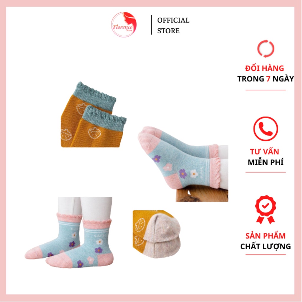 Combo 5 Đôi Tất Cotton In Họa Tiết Dễ Thương Cho Bé Gái Và Bé Trai từ 1-12 Tuổi C905