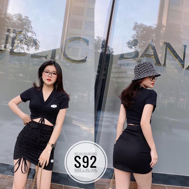 Set váy áo dây rút S92