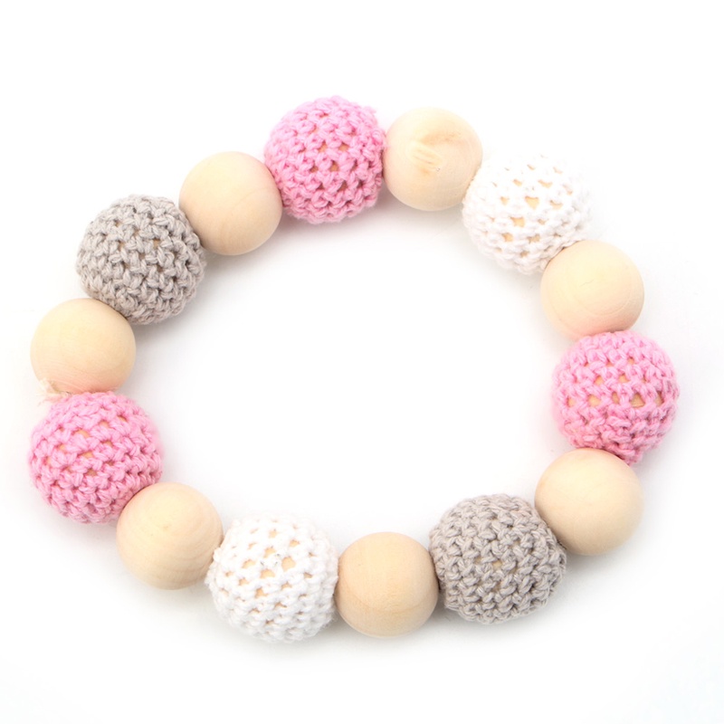 Vòng Tay Chuỗi Hạt Đan Len Thủ Công Nhiều Màu Sắc Dành Cho Em Bé Mới