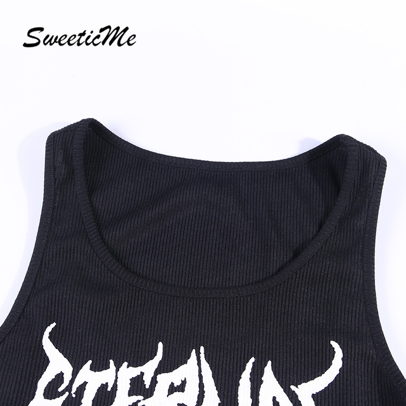  Sweeticme Áo không tay nữ Hở Lưng In Hình Đầu Lâu Cá Tính | BigBuy360 - bigbuy360.vn