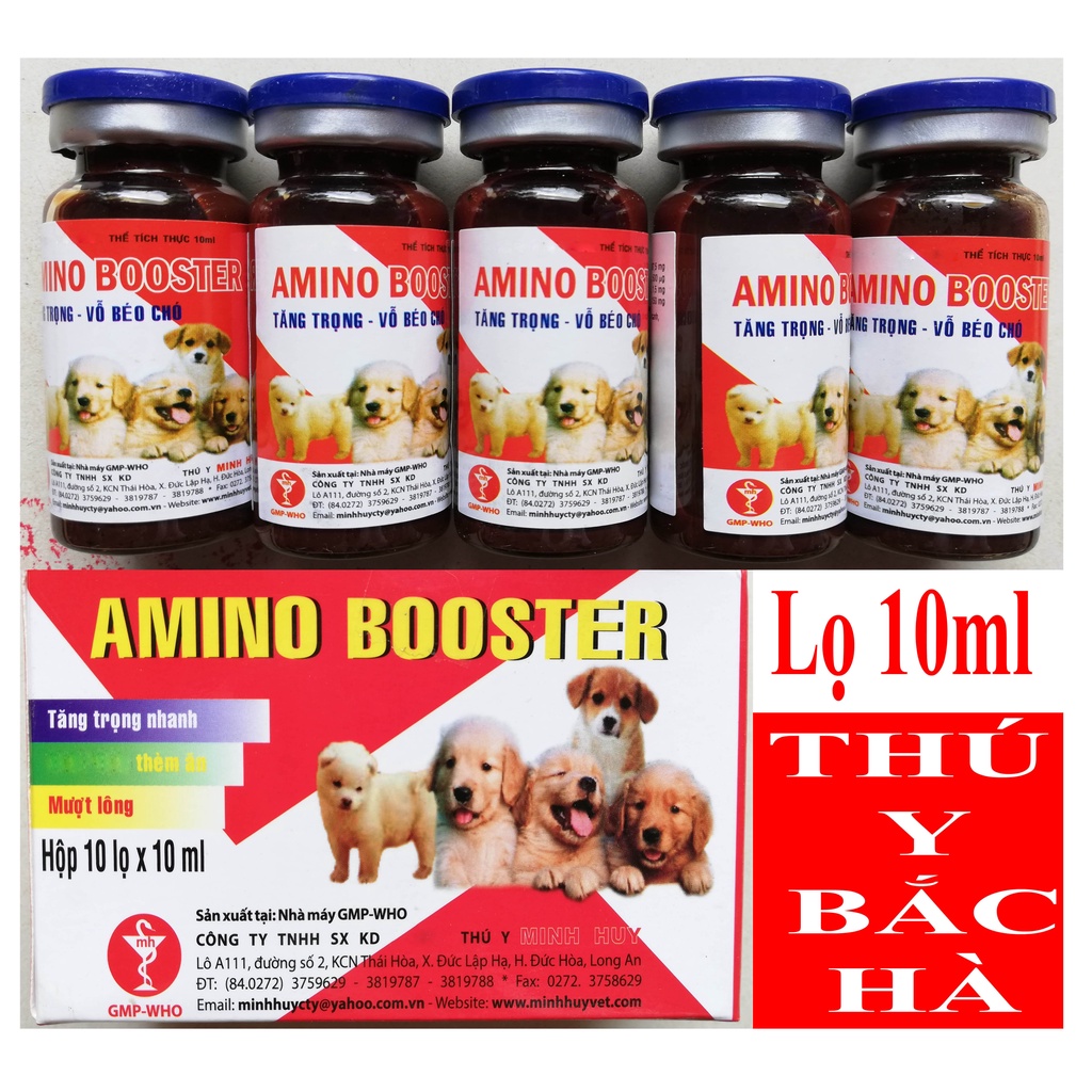 3 lọ 10ml Siêu vỗ béo chó, mèo Amino Booster