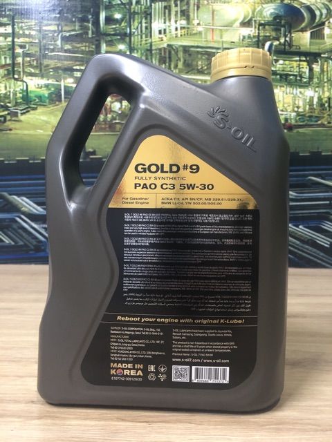 Dầu Nhớt S-OIL GOLD9 PAO C3- SN/CF 5W30