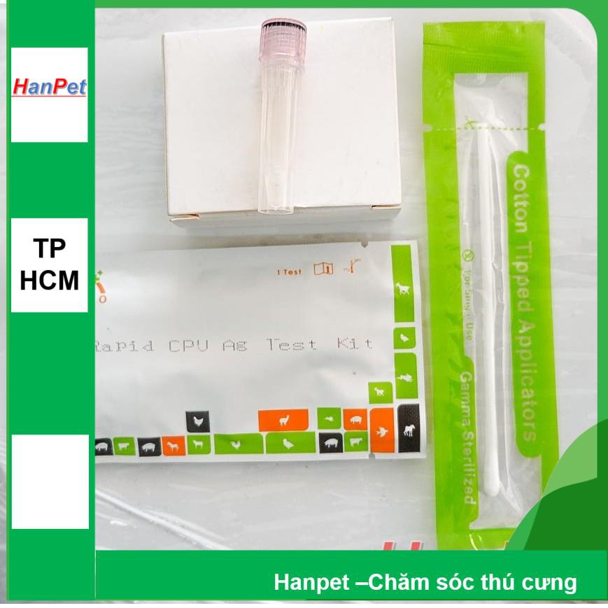 HCM- 1 Que test bệnh PARVO và CARE cho chó (hanpet que test) dụng cụ phòng khám chó mèo / que thử bệnh parvo tại nhà