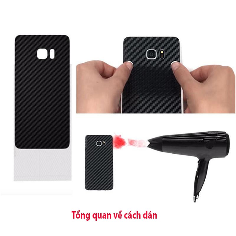 Miếng dán decal carbon mặt sau Samsung Note 8 chống trầy mặt lưng, chống bám vân tay