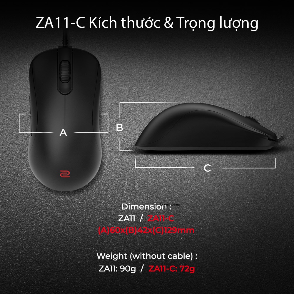 [MỚI] Chuột gaming Esports BenQ ZOWIE ZA11-C (L) cảm biến 3360 với cáp Paracord, bánh lăn 24 nấc