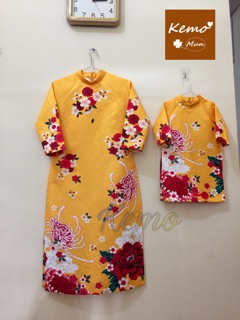 Set áo dài cách tân mẹ và bé
