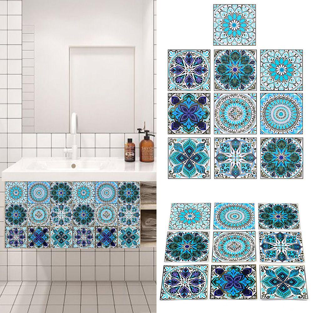 Bộ 10 Miếng Dán Sàn Nhà Hình Viên Gạch Moroccan Talavera