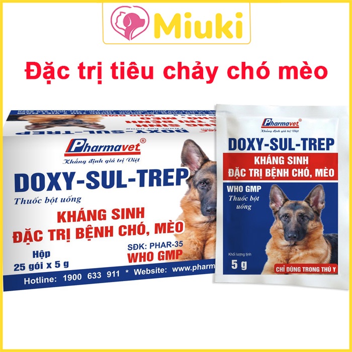 Kháng sinh chó Doxy Sul Trep đặc trị tiêu chảy chó mèo