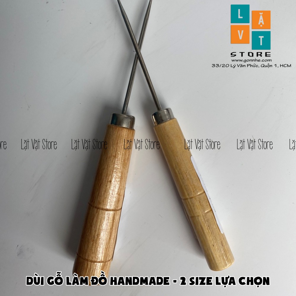 Dùi cán gỗ làm đồ handmade, gift, đất sét, len chọc... 2 Size lựa chọn - Chắc chắn