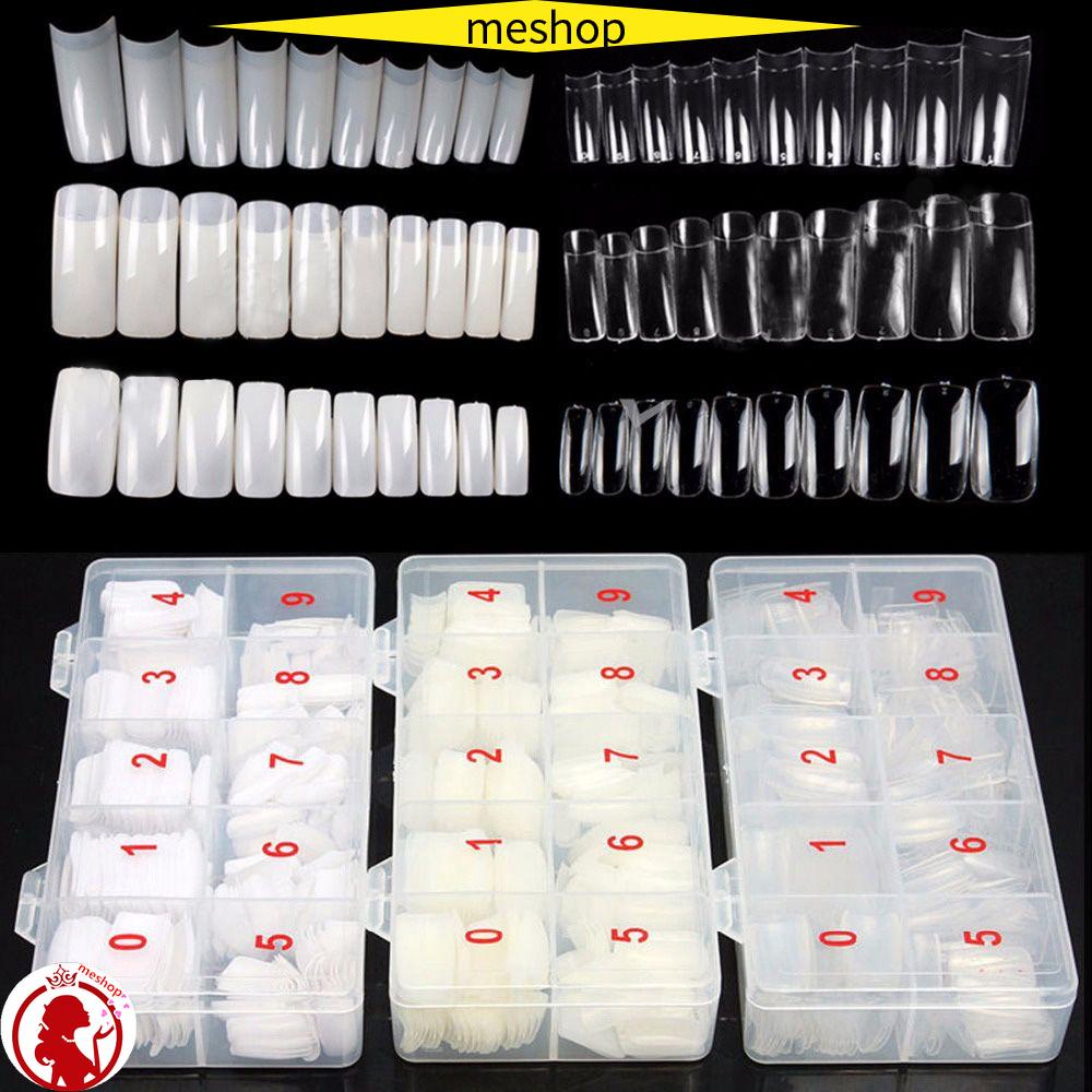 ❦ME❦ 500Pcs French/Half/Full Style Fake Nails DIY Beauty Tools False Nail Tips White Clear Natural UV Gel Acrylic 9 Styles Manicure