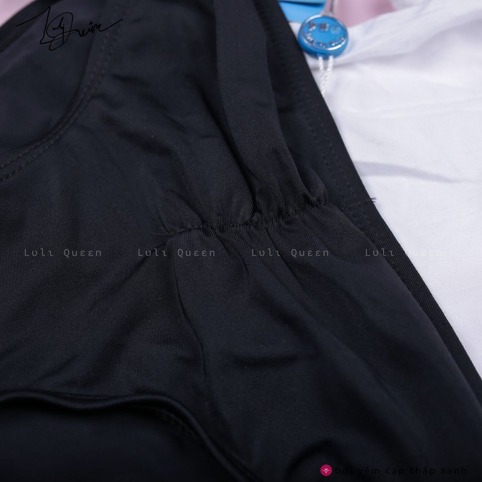 Bikini hai mảnh yếm xanh hai dây quần cạp cao