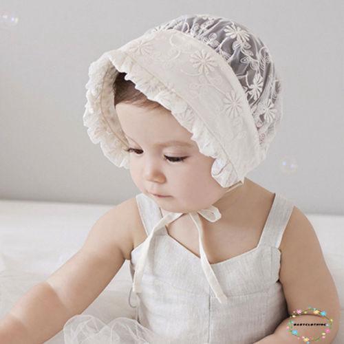 ღWSVღSummer Breathable Hat Newborn Baby Hollow Small Flower Sun Hat Kids Lace Hat