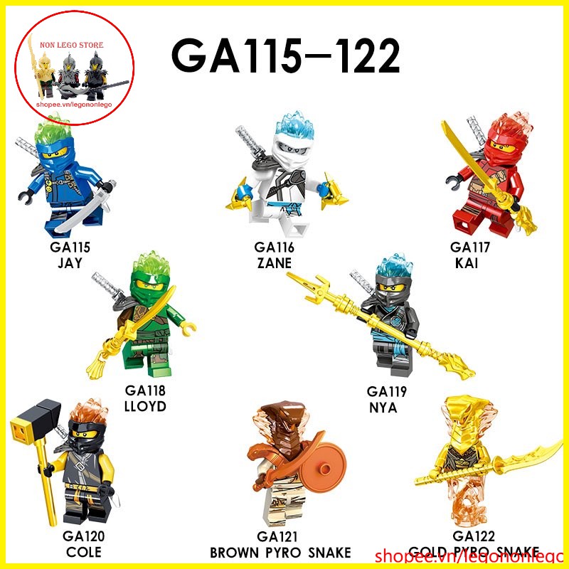 Minifgure các nhân vật lego Ninjago người rắn với phụ kiện SS11 GA115-122