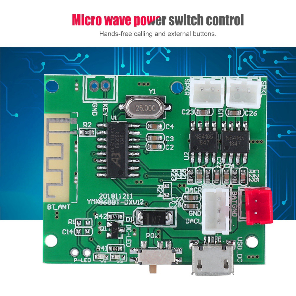 Bảng mạch khuếch đại âm thanh Bluetooth 5.0 2x5w 3.7v-5v chất lượng cao