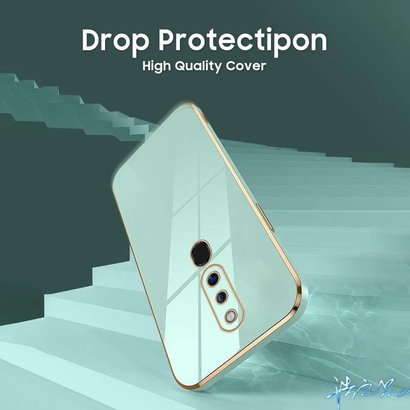 Ốp Điện Thoại Viền Thẳng Mềm Kết Cấu Sang Trọng + Dây Đeo Cho Oppo F11 Pro F11 F9 F5 F7 A16K A76 A57