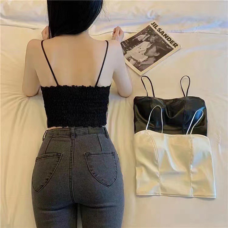Áo Bra Nữ Chất Da Cá Tính Chun Lưng Thông Hơi Thoáng Khí Hot Trend DA25