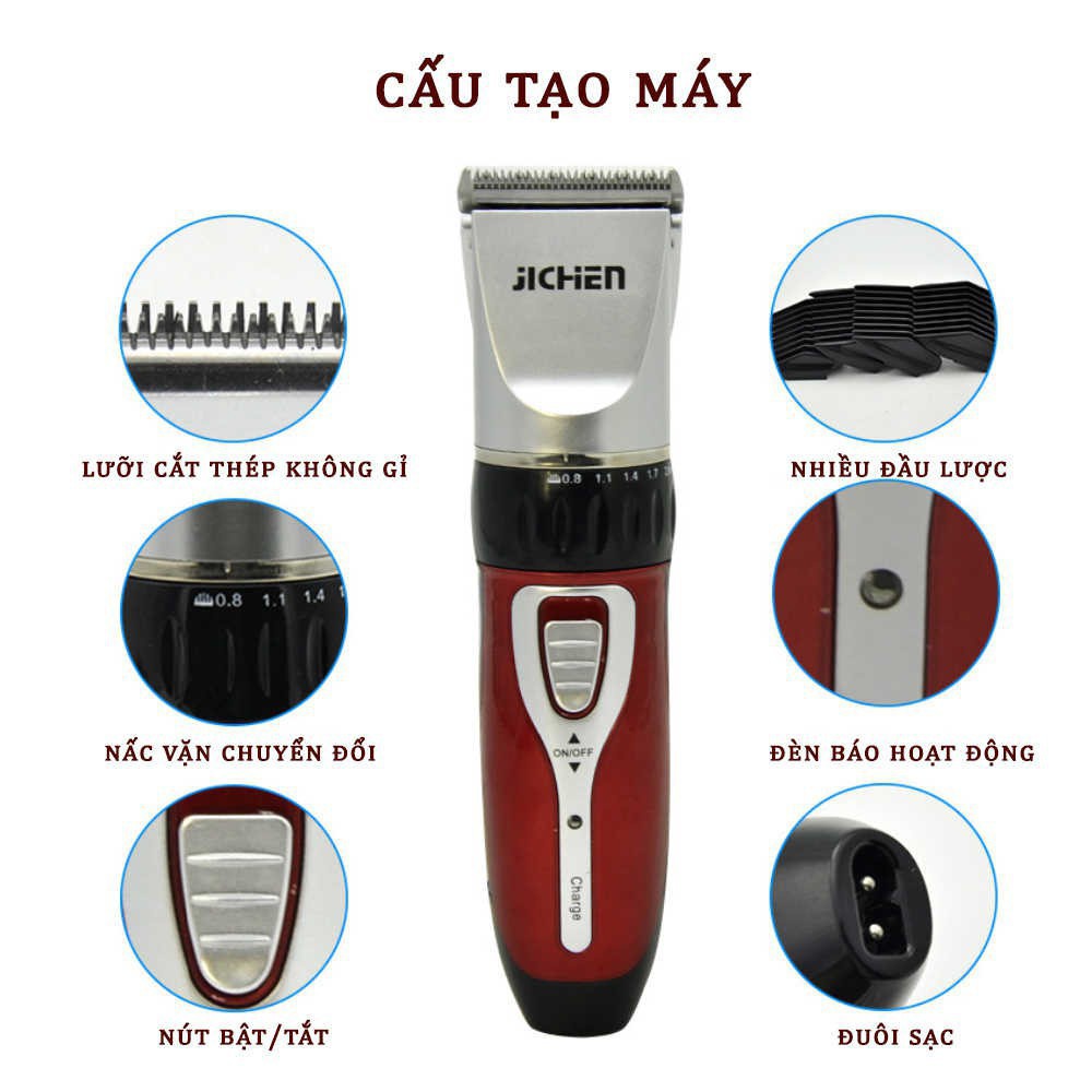 Tông đơ Jichen JC-0817, tông đơ cắt tóc cho bé và gia đình cao cấp