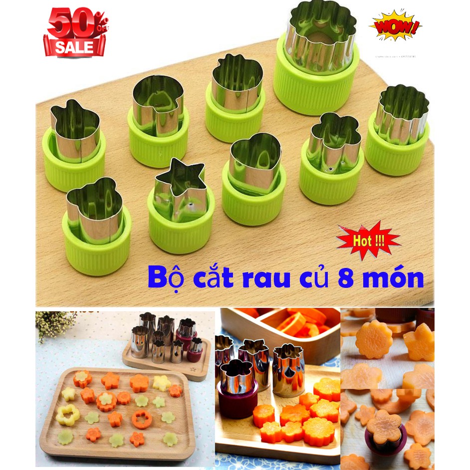 Bộ dụng cụ cắt tỉa hoa quả rau củ 8 món,dụng cụ tạo hình rau củ quả 8 món cao cấp