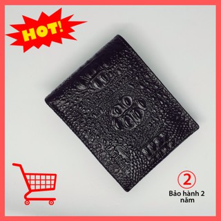 Ví da nam da bò thật vân cá sấu mã cd1 - unicorn t&c