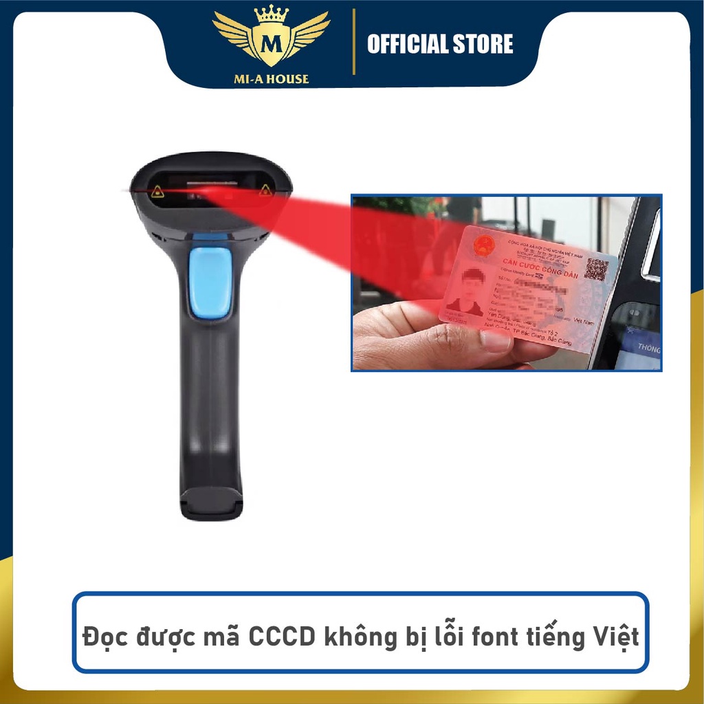 Máy quét mã vạch 2D YHD 6200D có dây, Đầu đọc mã vạch Barcode(1D) Qrcode(2D), Máy đọc mã vạch dùng trên Máy tính, Laptop