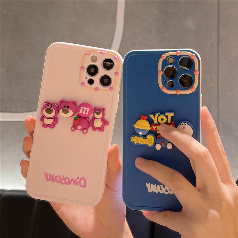 Ốp Điện Thoại Hình Gấu Hoạt Hình Ba Chiều Dễ Thương Cho Iphone7P8Plus 12/11Pro/Max X/Xs
