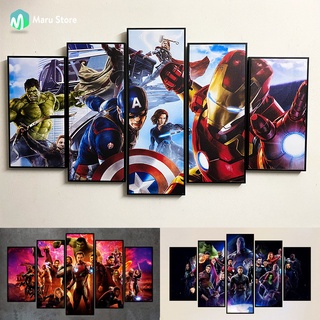 Bộ 5 Tranh Marvel, Có Khung Composite, Trang Trí Nhà Cửa