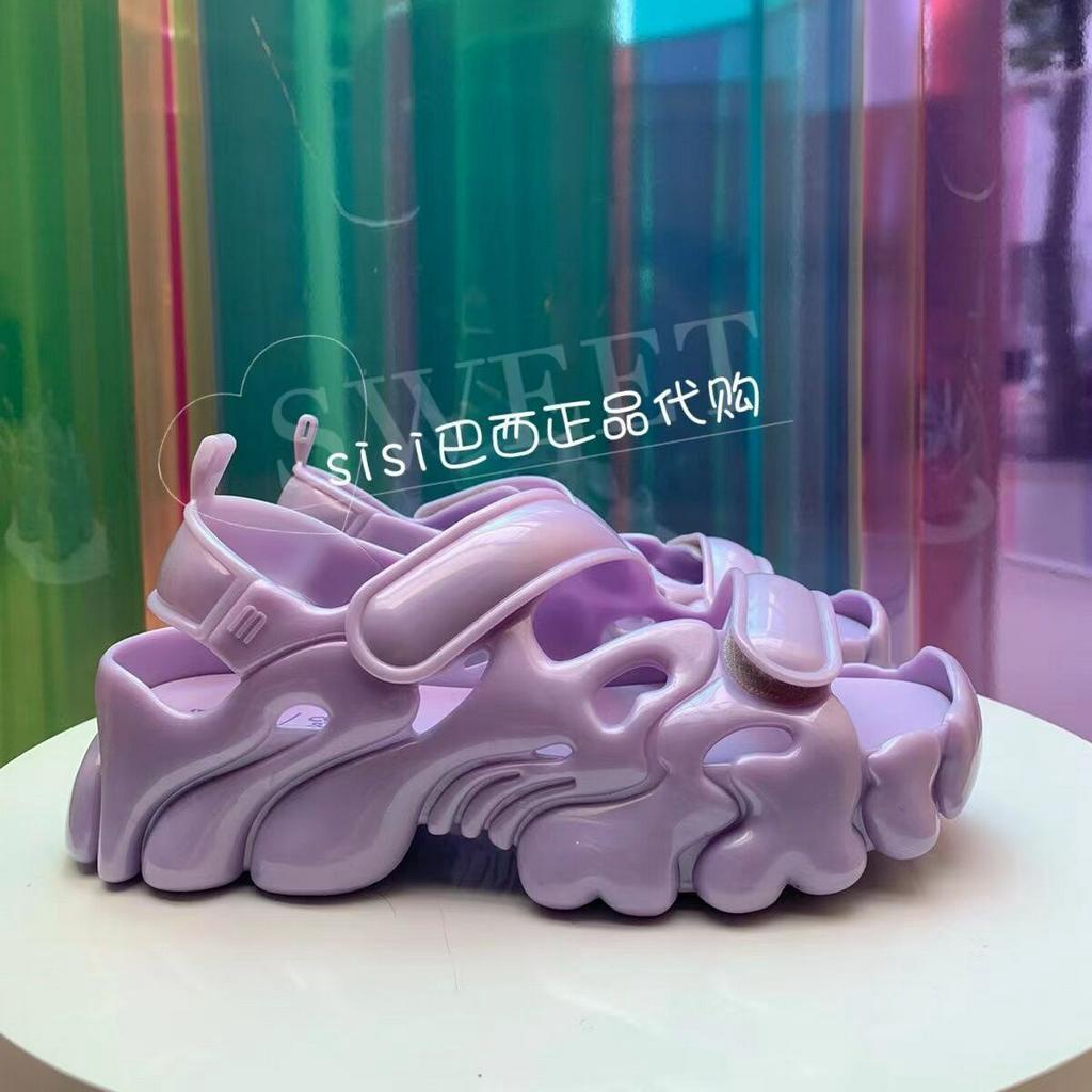 Sandal Melissa Đế Xuồng Quai Cao Phong Cách Roman Đi Biển Mùa Hè Cho Nữ