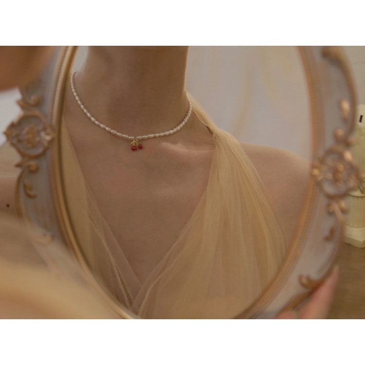 Dây Chuyền Đính Ngọc Trai Tự Nhiên Phong Cách Retro Cho Nữ