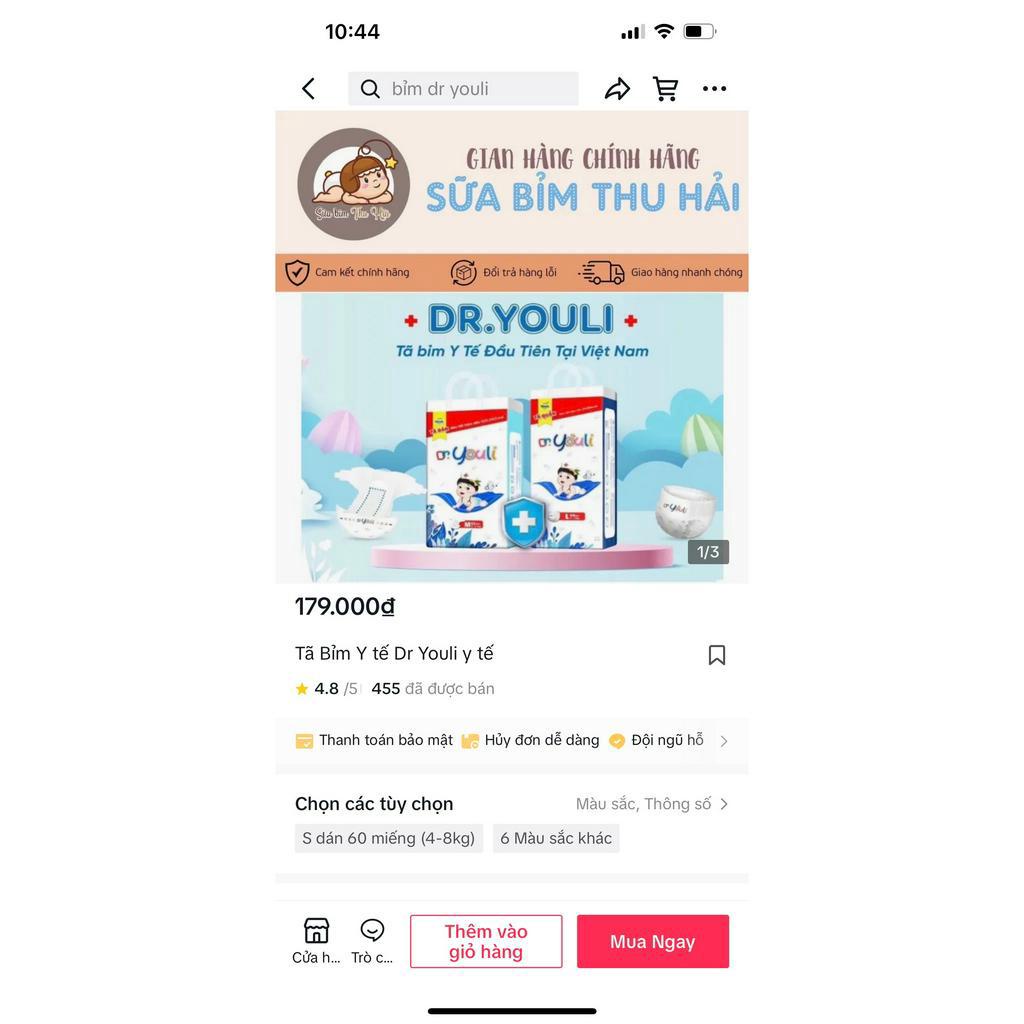 Tã Bỉm Youli Tý quậy/ Tã Bỉm DR.Youli Y Tế/Tã Bỉm Youli Xanh