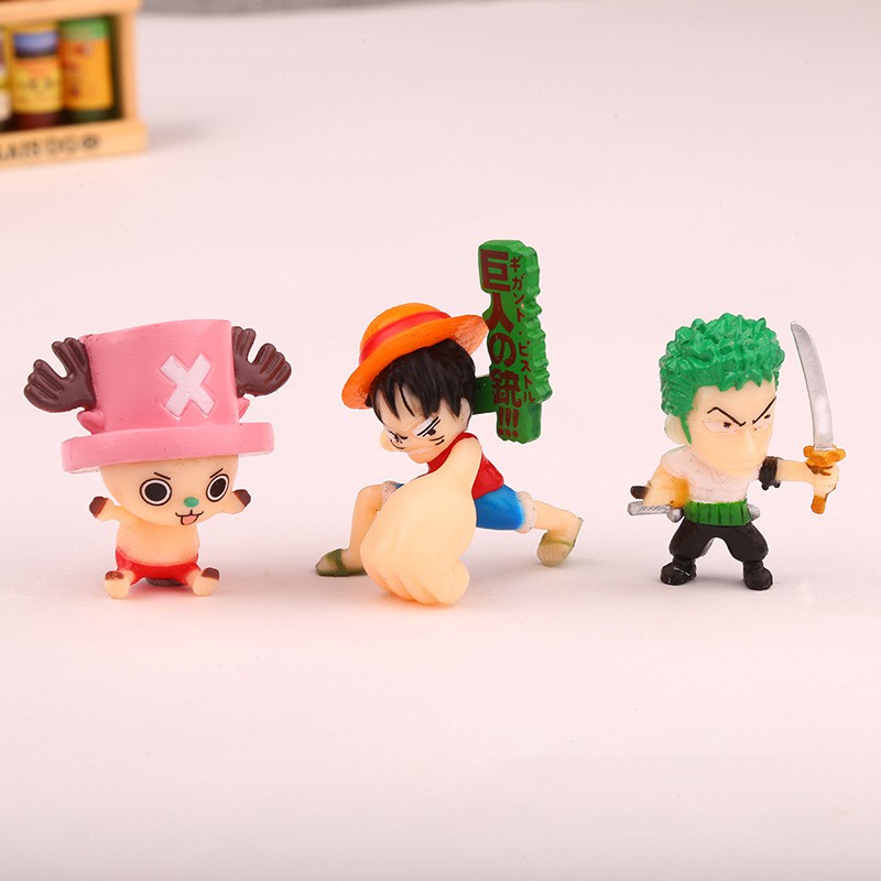 [SET 6 ONEPIECE SIZE NHỎ] MÔ HÌNH ONEPIECE 6 THÀNH VIÊN BĂNG MŨ RƠM