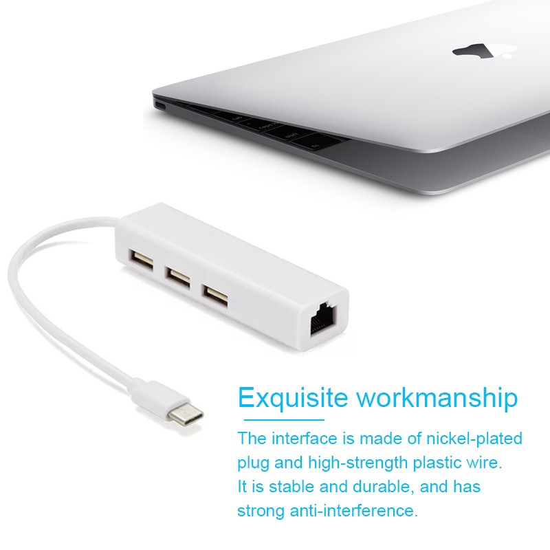 Thiết bị chuyển đổi USB-C USB 3.1 Type C sang USB RJ45 chuyên dụng cho Macbook PC | BigBuy360 - bigbuy360.vn