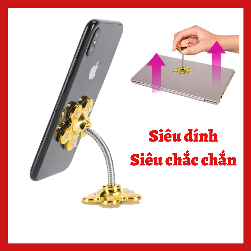 Gía đỡ điện thoại hút chân không hình hoa siêu dính siêu chắc chắn để trên ô tô bàn làm việc vô cùng tiên lợi