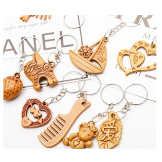 MÓC KHÓA GIẢ GỖ MINI ĐIÊU KHẮC 3D
