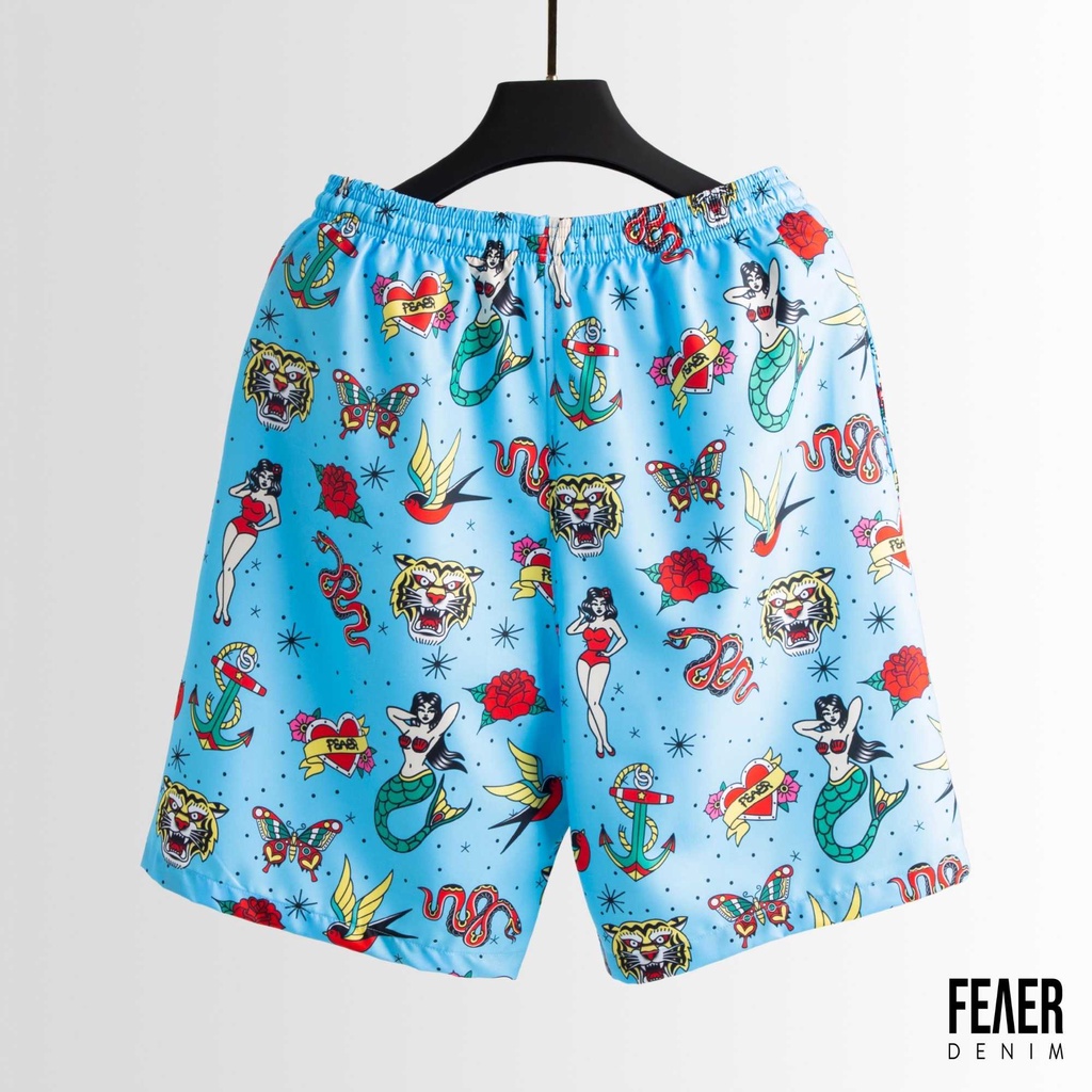 Quần short nam ngắn họa tiết Fastenning 100% chất lụa chéo thoáng mát, ít nhăn - FEAER DENIM | BigBuy360 - bigbuy360.vn