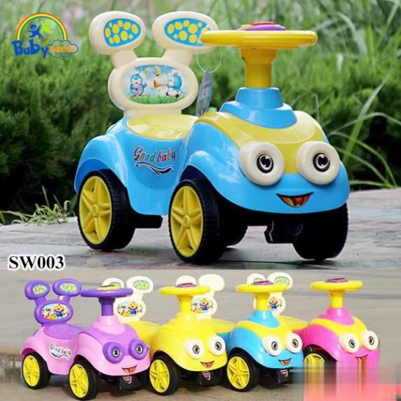 Shop Happy KIDS Xe chòi chân ô tô cho bé có nhạc hình Minion BBT Global SW003