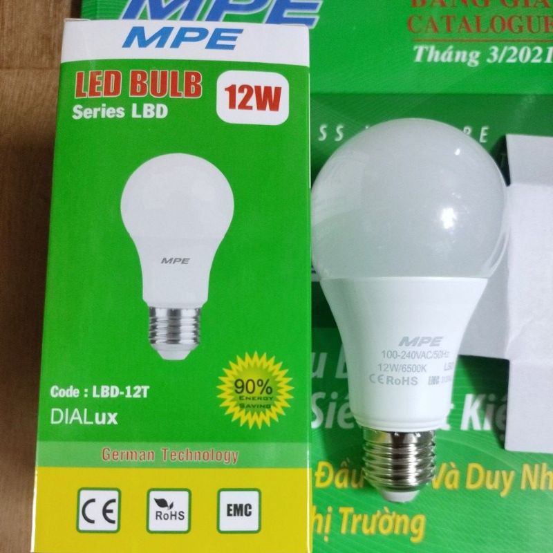 Bóng đèn LED Bulb MPE - Ánh sáng trắng - 3w, 5w, 7w, 9w, 12w, 15w cao cấp MPE