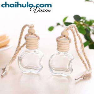 8ml lọ đựng tinh dầu nắp gỗ chai treo xe ô tô thân táo nắp gỗ tròn