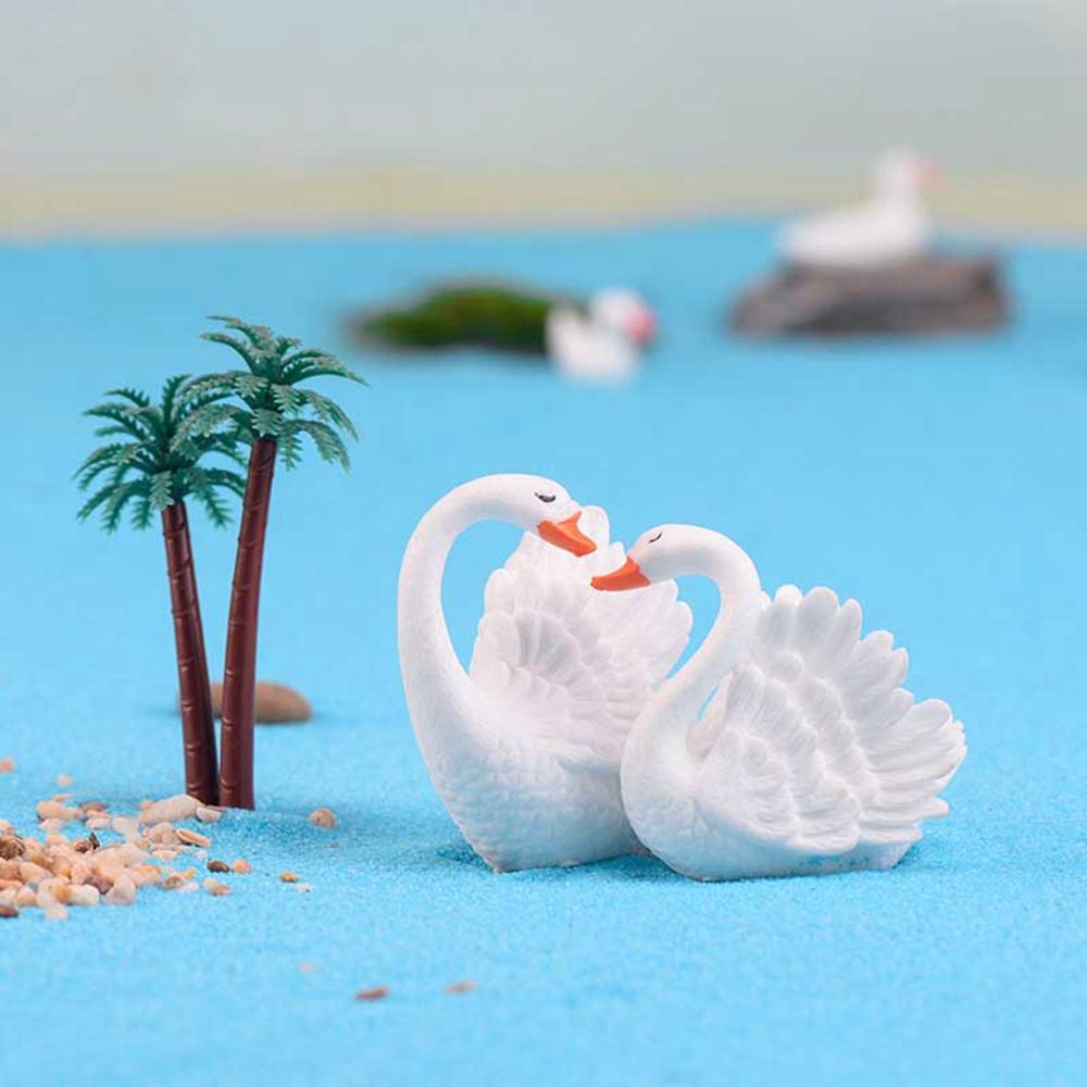 Mô Hình Thiên Nga Bằng Nhựa Dễ Thương Trang Trí Bánh Kem DIY