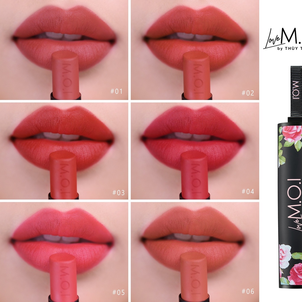 Son lì Hồ Ngọc Hà BST Love M.O.I by Thùy Tiên 6 màu - MOI Cosmetics
