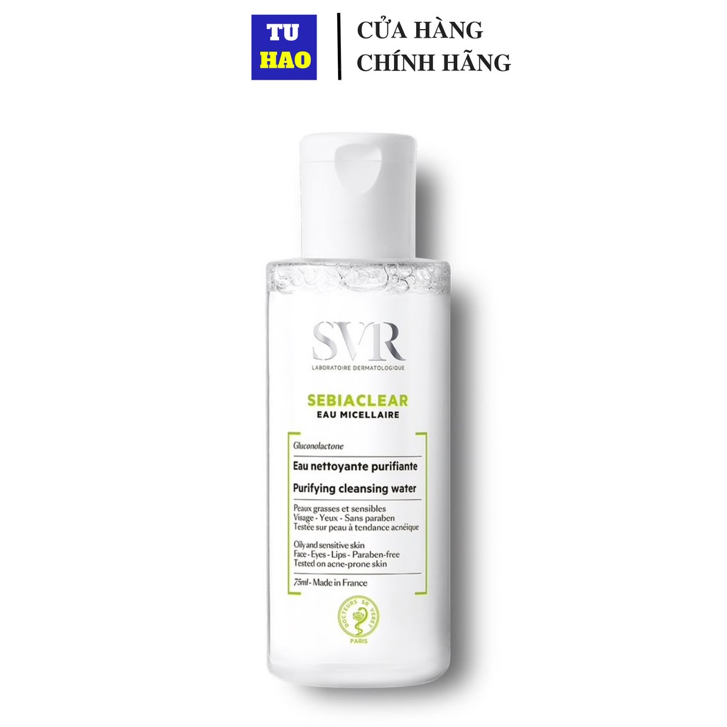 Nước làm sạch da, tẩy trang và giúp loại bỏ dầu cho da SVR SEBIACLEAR Eau Micellaire 75ml