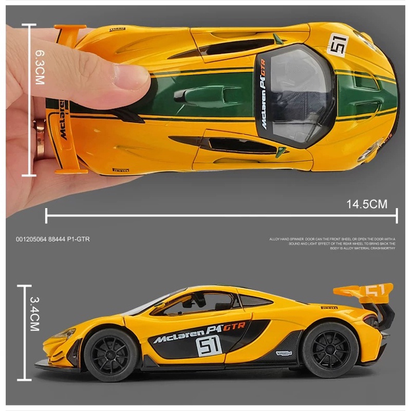 Mô Hình Xe Hơi Mclaren P1 GTR Bằng Hợp Kim Tỉ Lệ 1: 32 Có Đèn Và Âm Thanh Độc Đáo