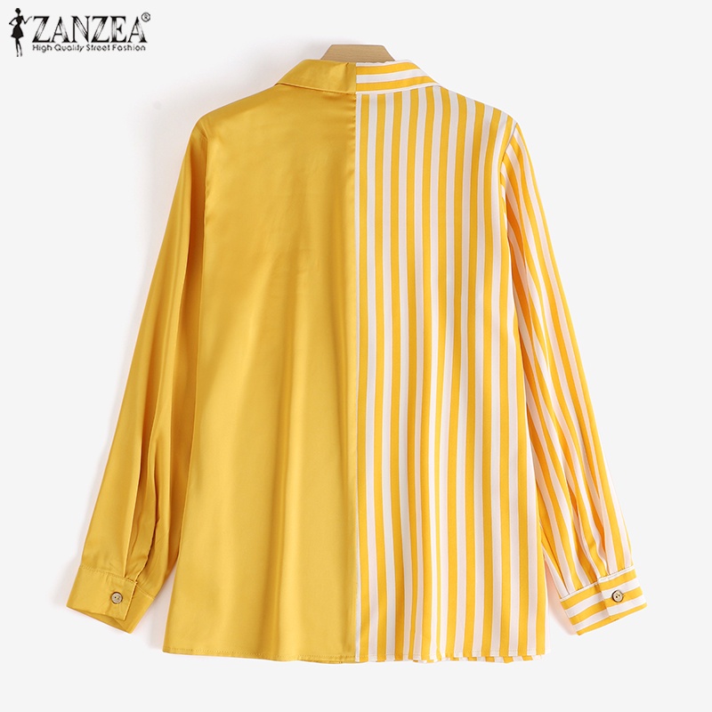 Áo sơ mi dài tay ZANZEA họa tiết kẻ sọc thời trang