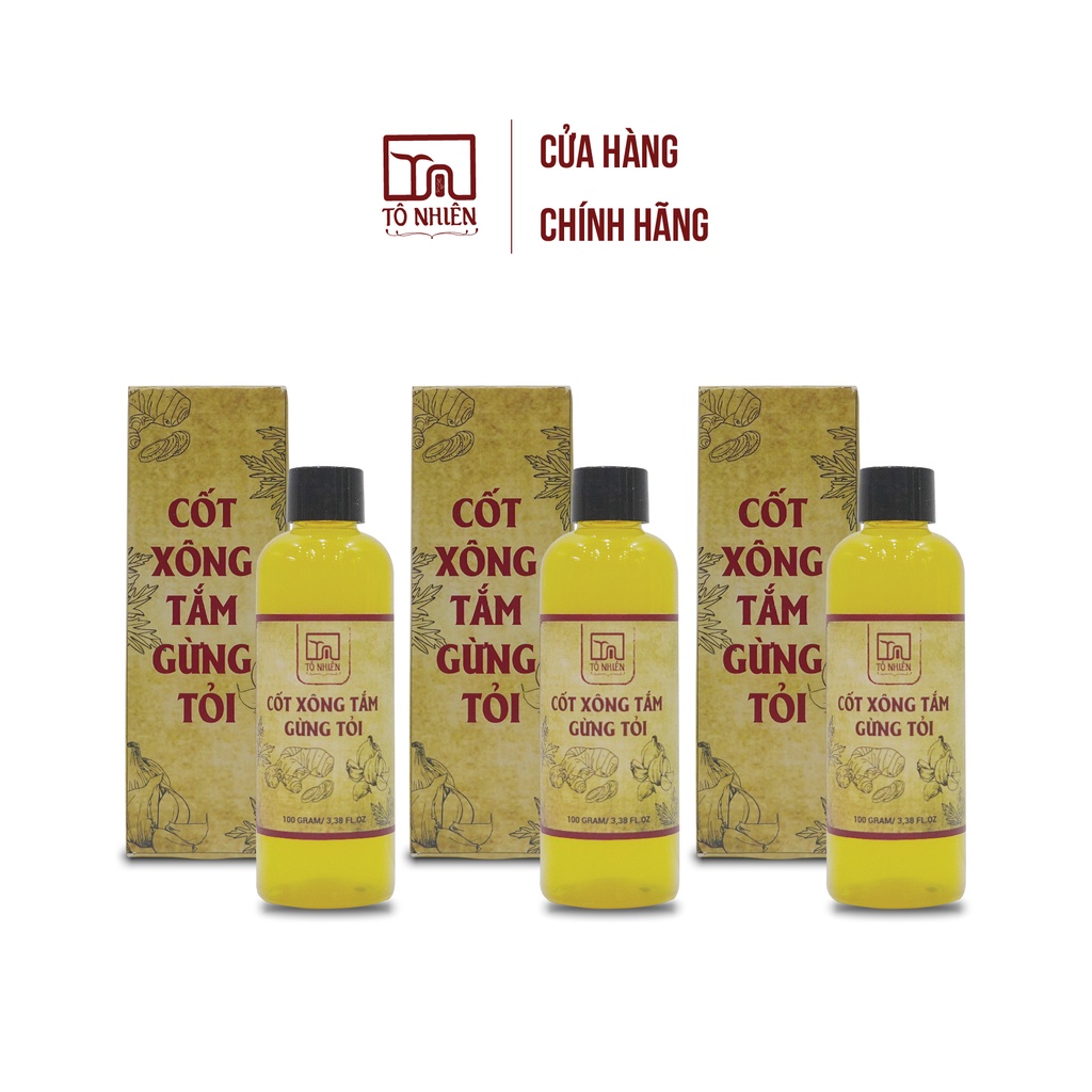 Cốt xông tắm gừng tỏi Tô Nhiên - Combo 3 bộ - Giúp giữ ấm cơ thể, tăng cường hệ miễn dịch cho mọi lứa tuổi